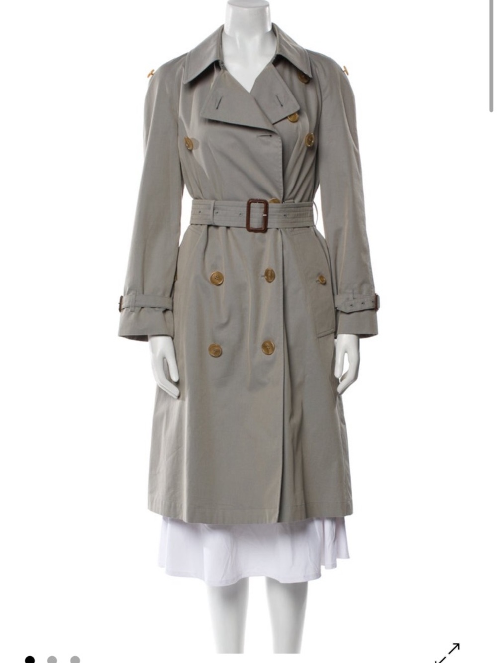 Burberry Light Gray Trench Coat with Belt